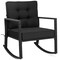 Costway Patio Rattan Rocker Chair Outdoor Glider Rocking Chair Cushion Lawn Navy\Black\Grey